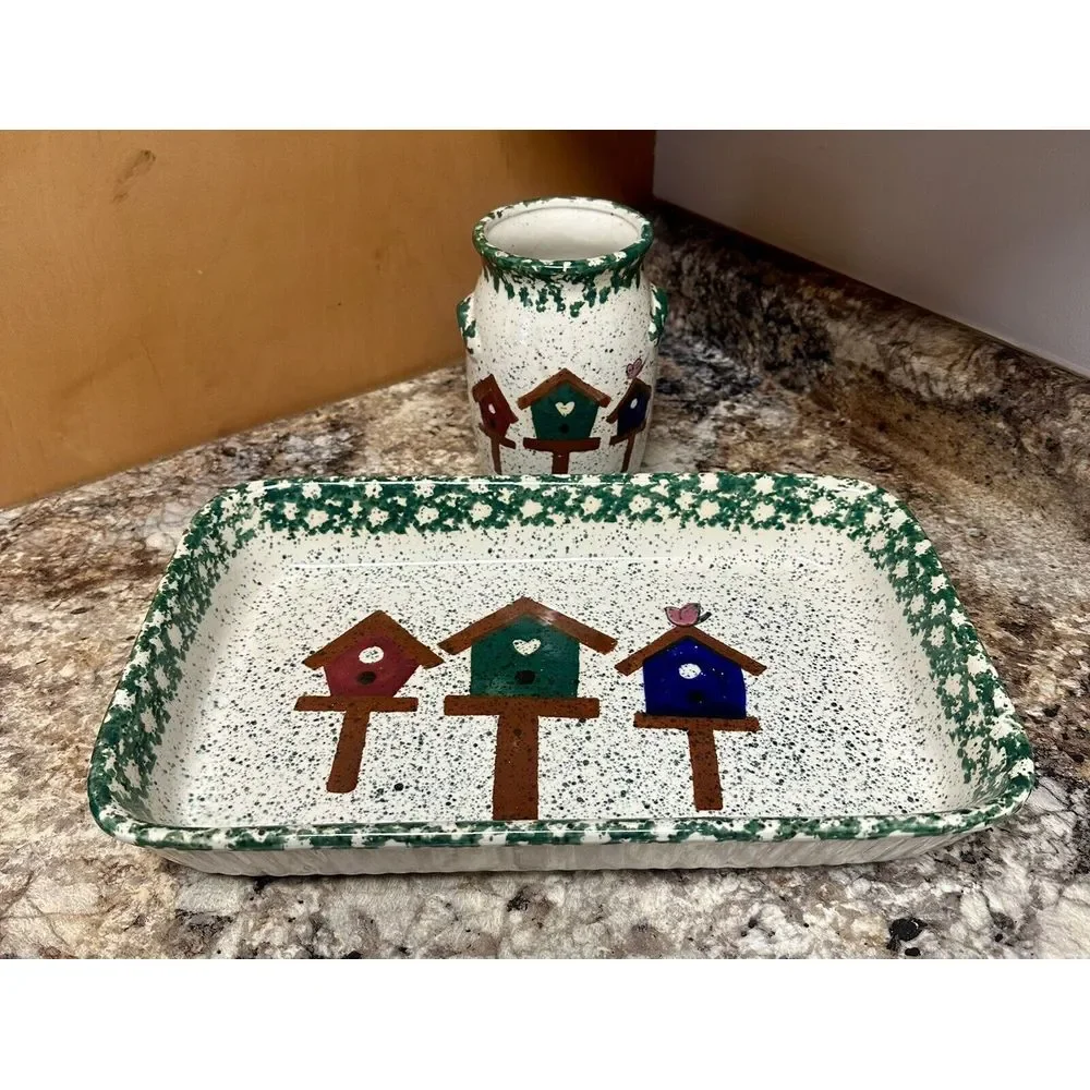Home and Garden Party Farmhouse Utensil Holder And Baking Dish - Picture 1 of 8
